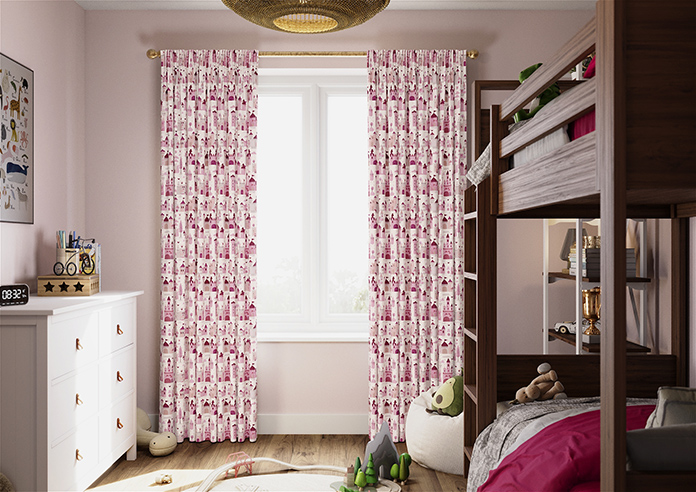 Magic Castle, Princess Pink - Made to Measure Curtains - Image 3